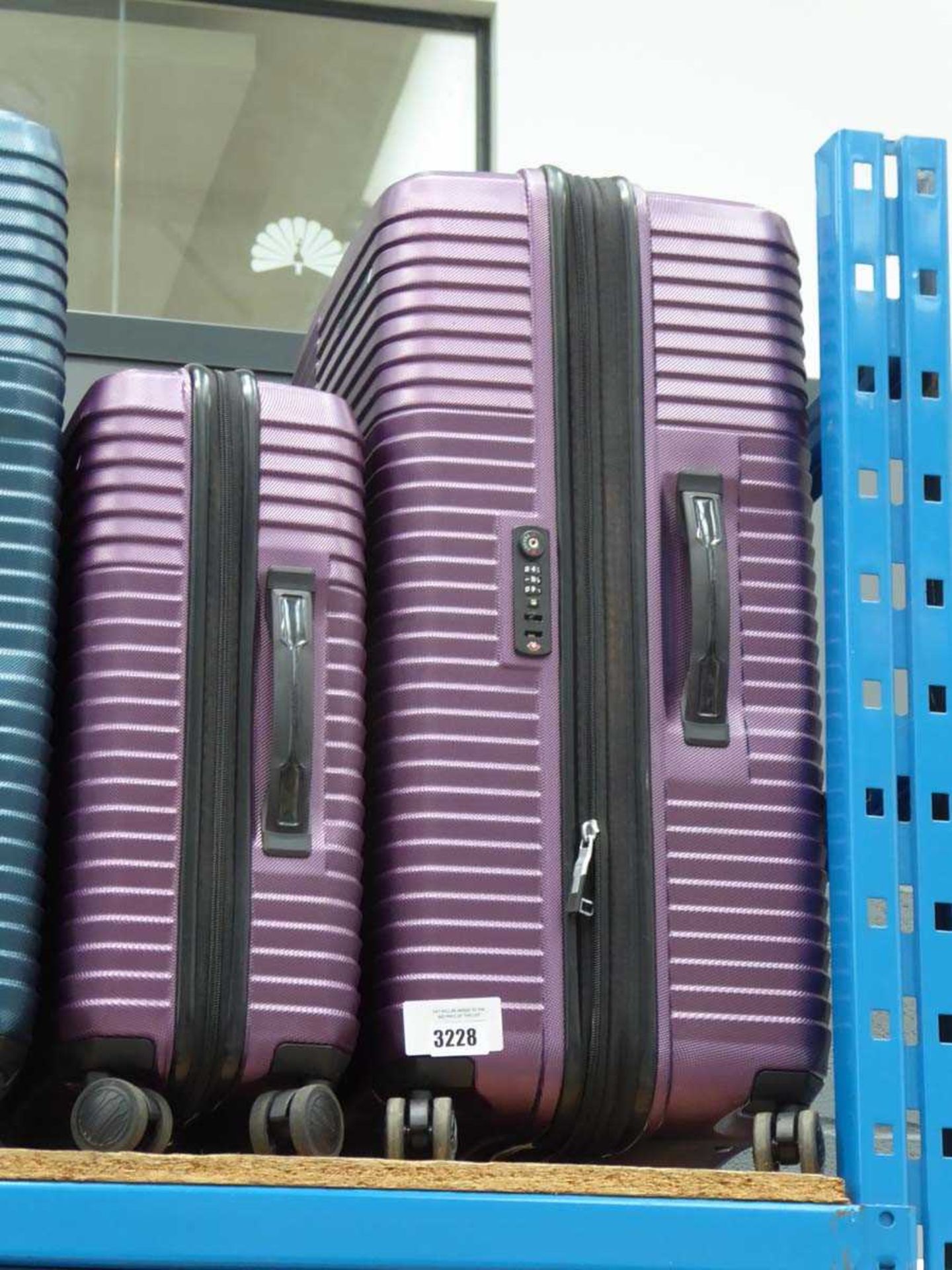 +VAT 2-piece hard shelled purple Samsonite suitcase set