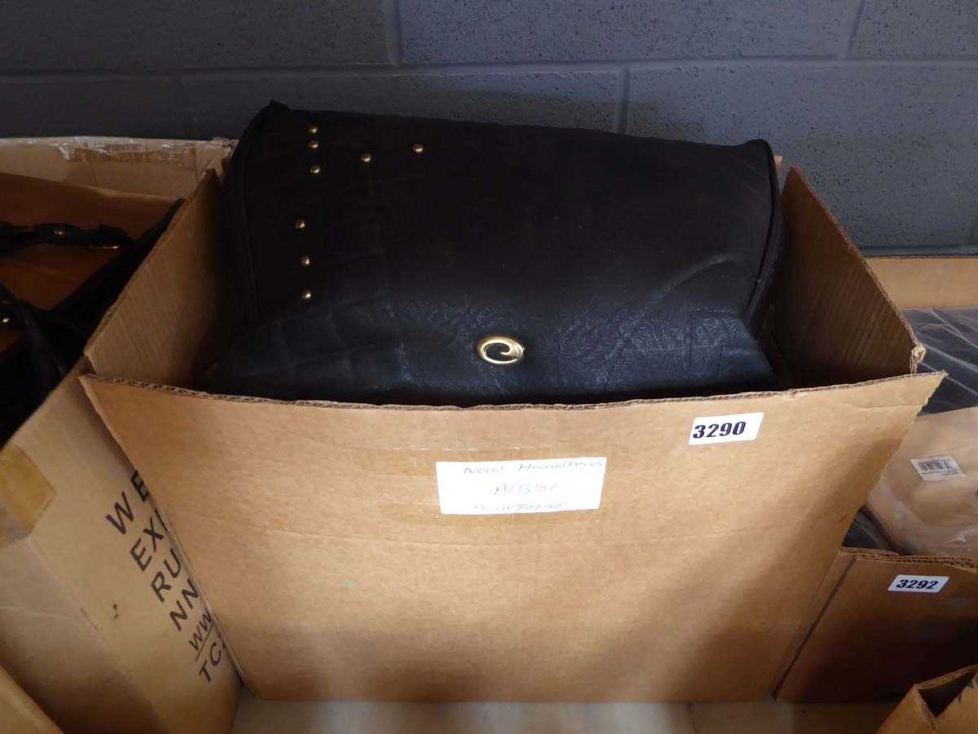 9 x black handbags