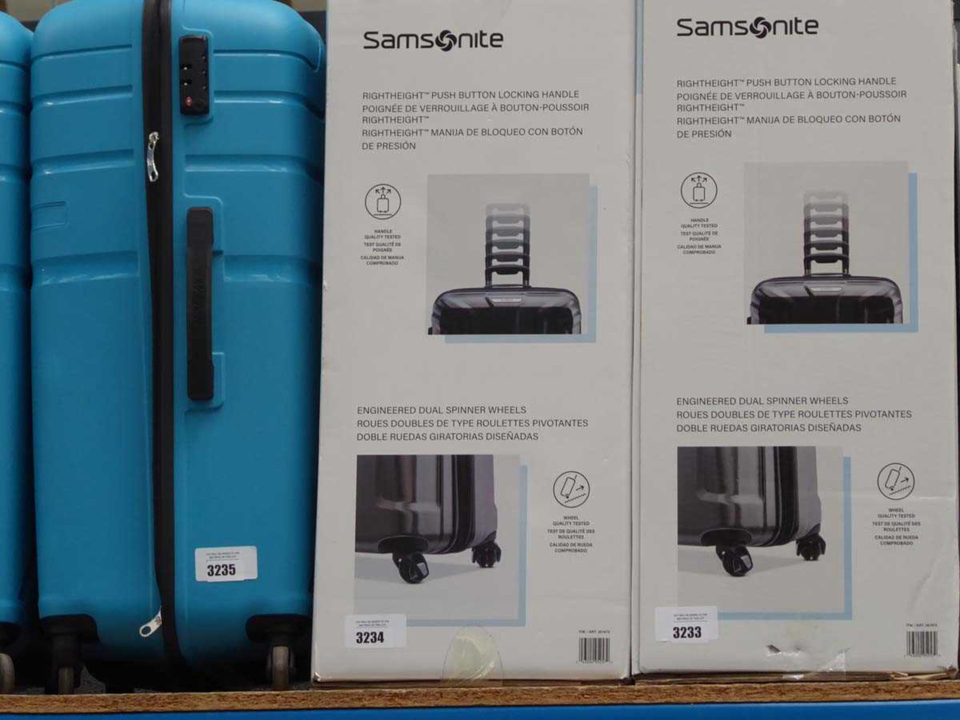 +VAT Large hard shelled Samsonite suitcase in box