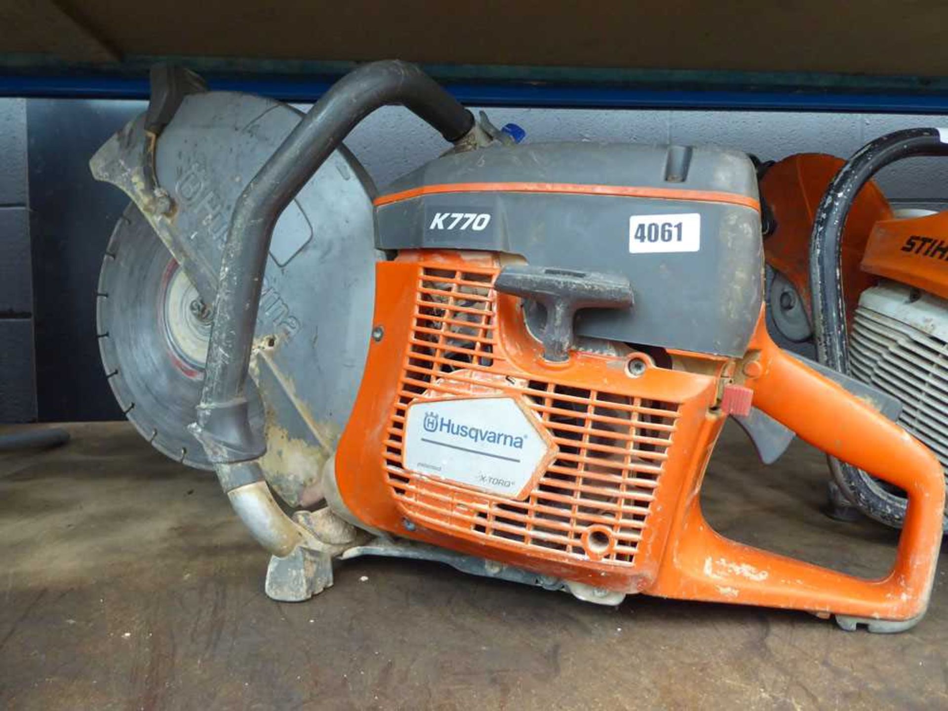 Husqvarna petrol powered disc cutter