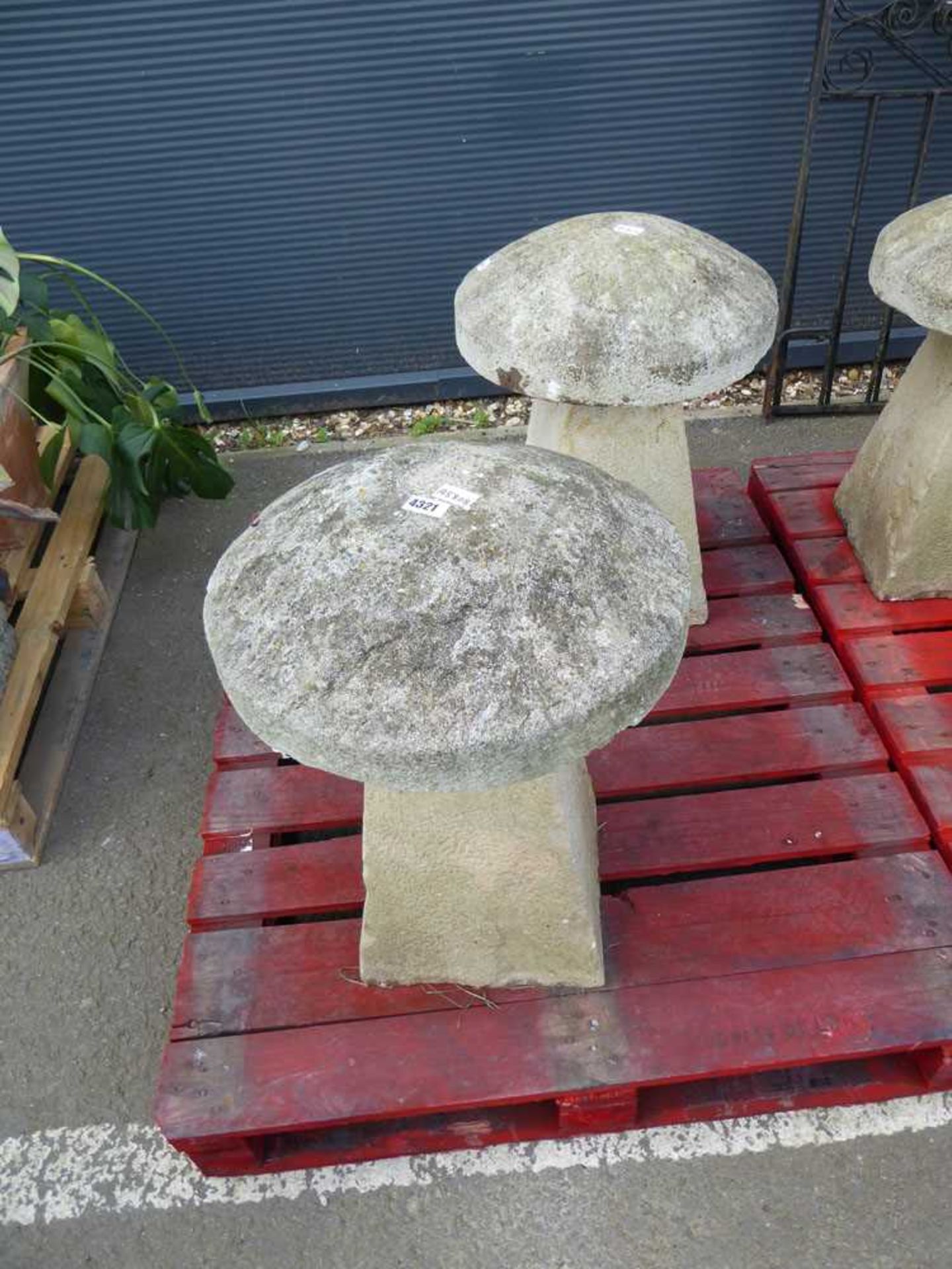 Pair of large reproduction staddle stones