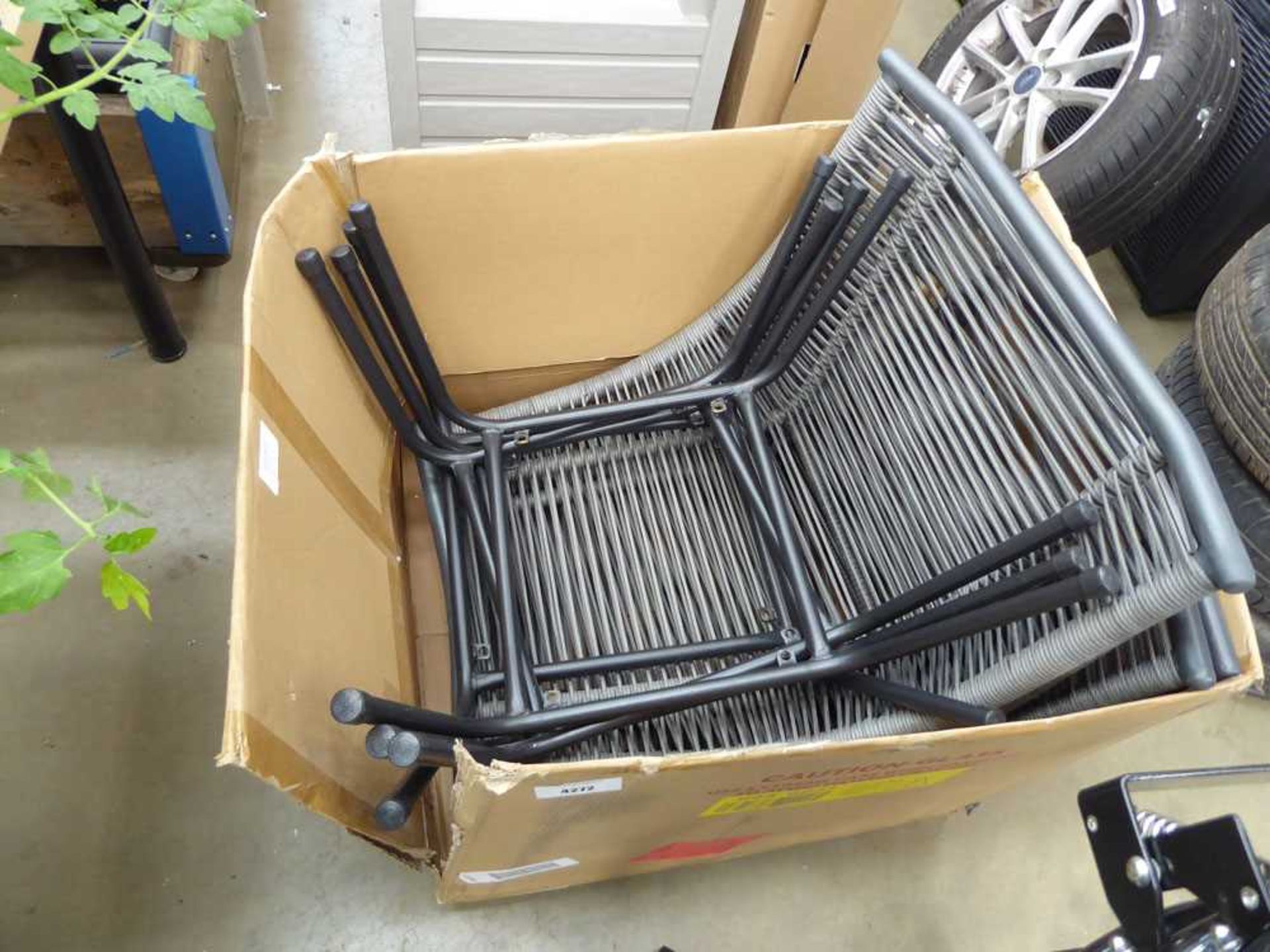+VAT Box of flatpack garden chair parts
