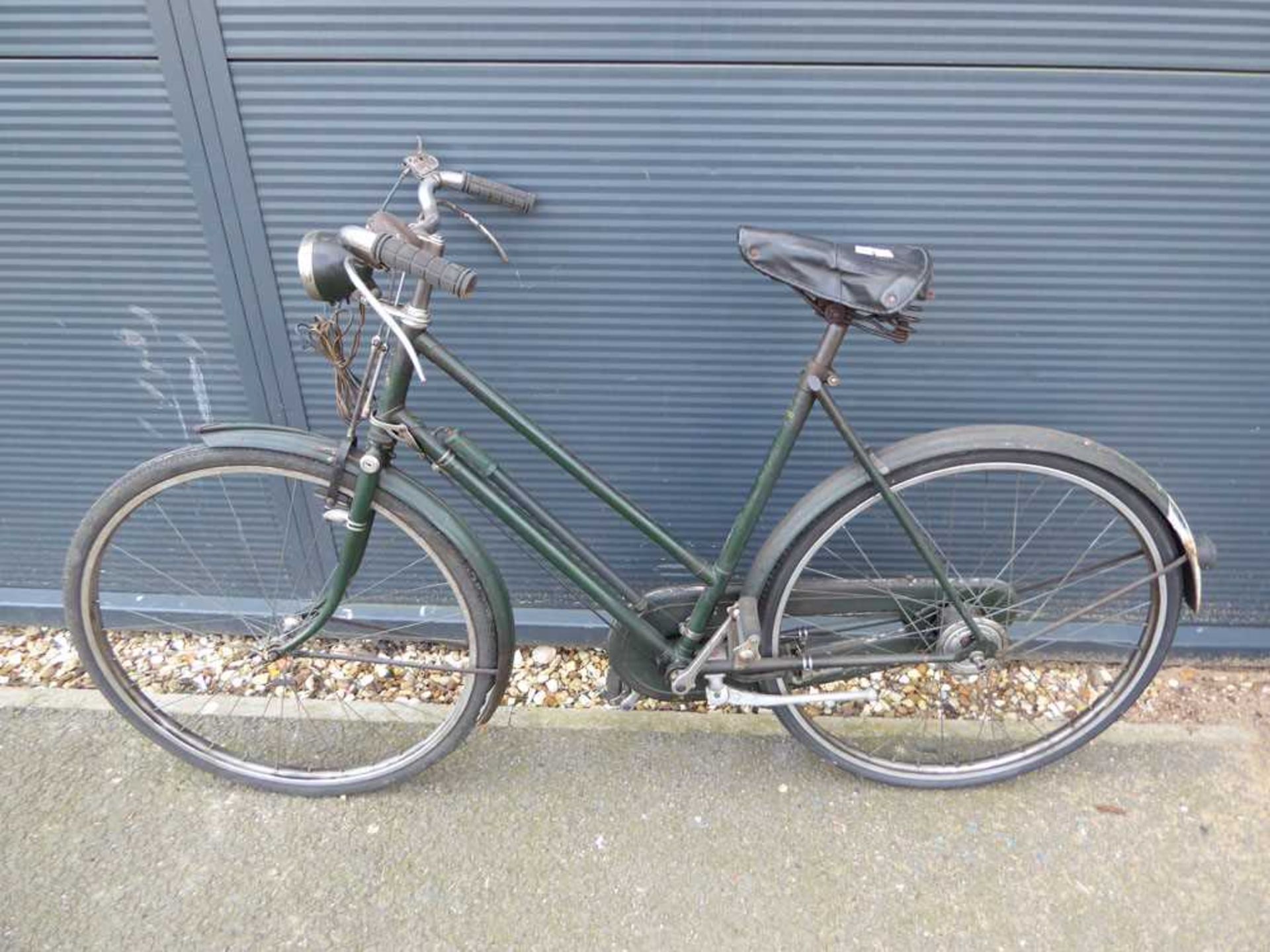 Vintage green ladies bike