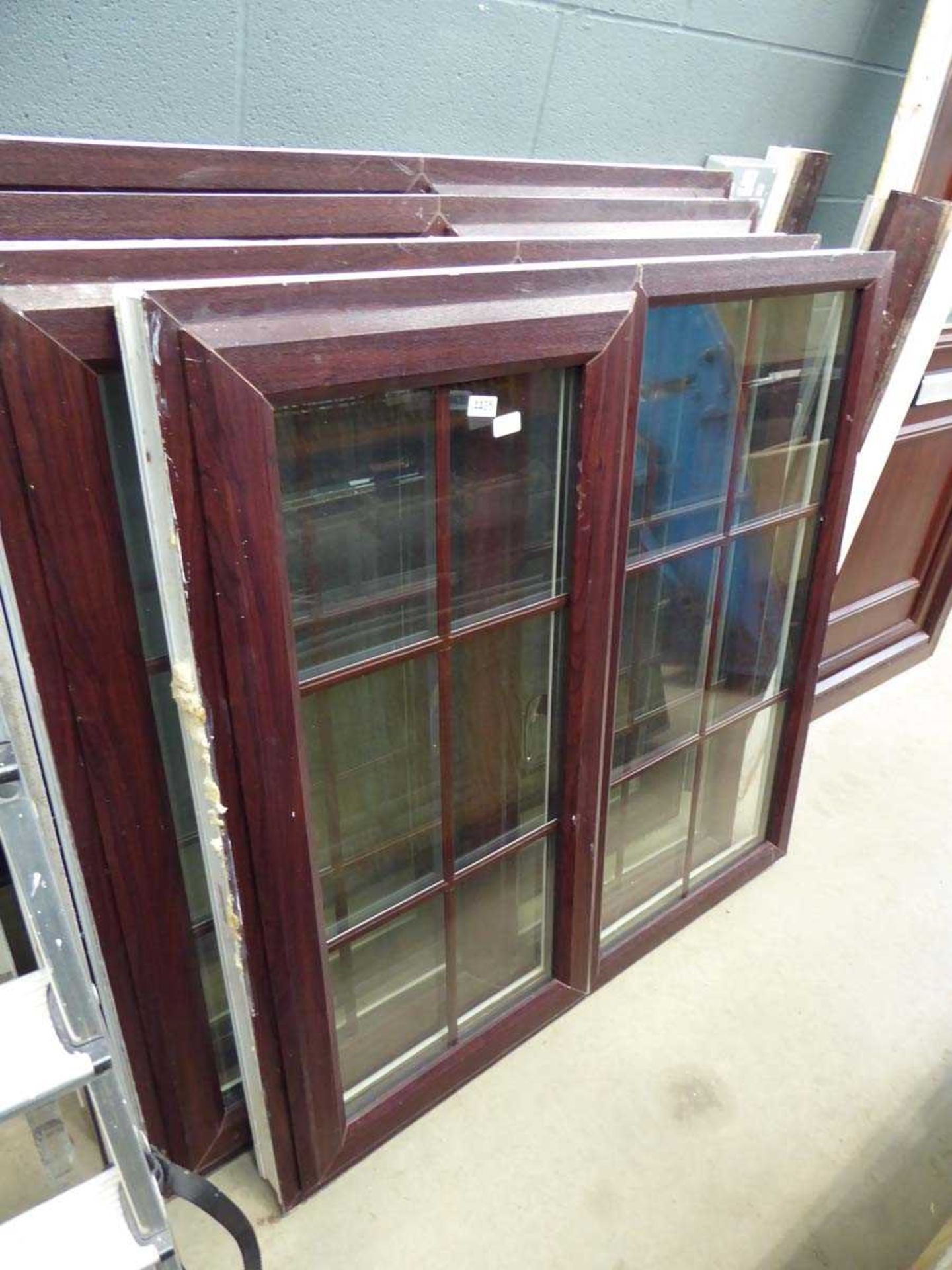 4 brown UPVC glazed windows