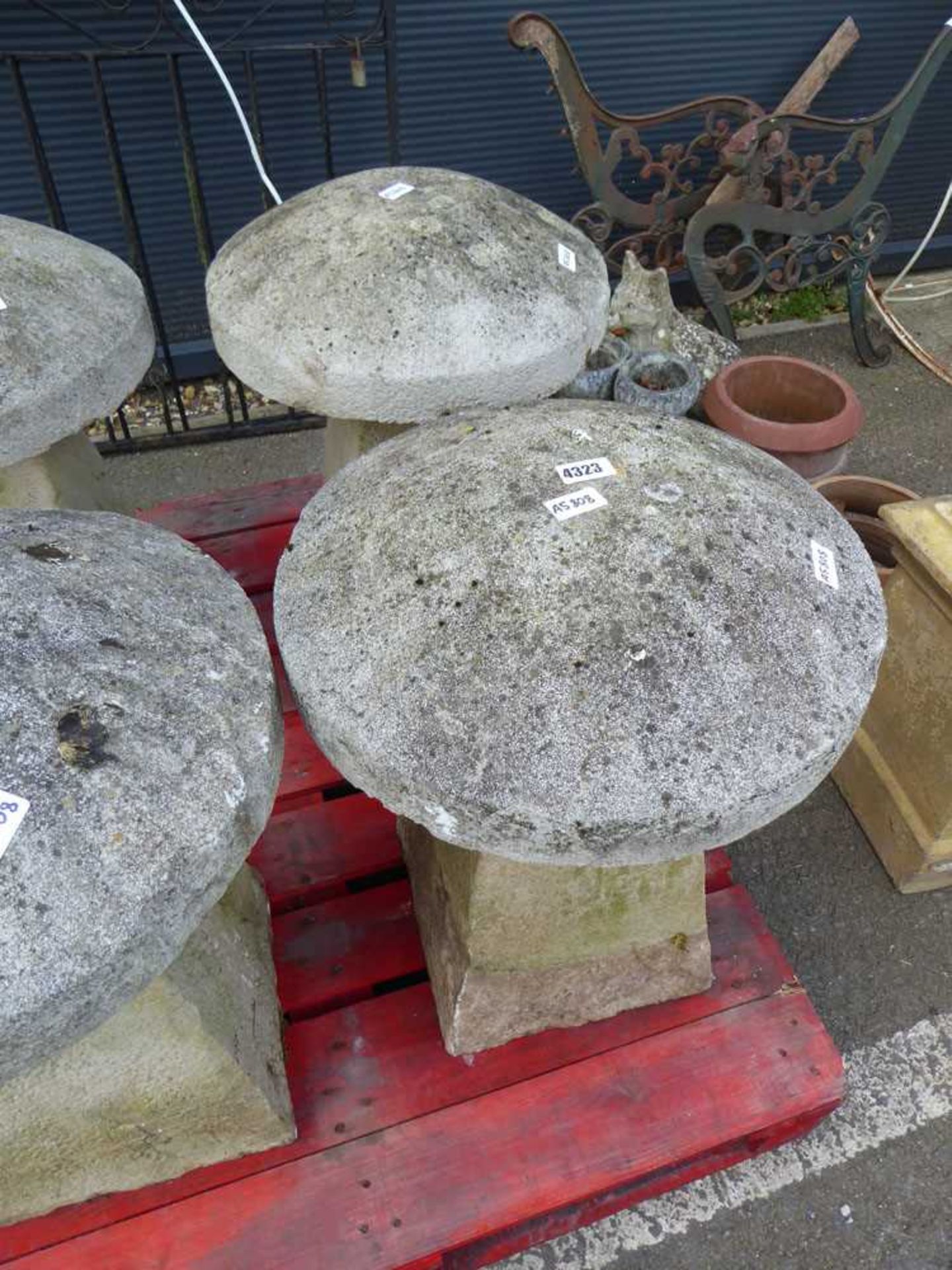 Pair of large reproduction staddle stones