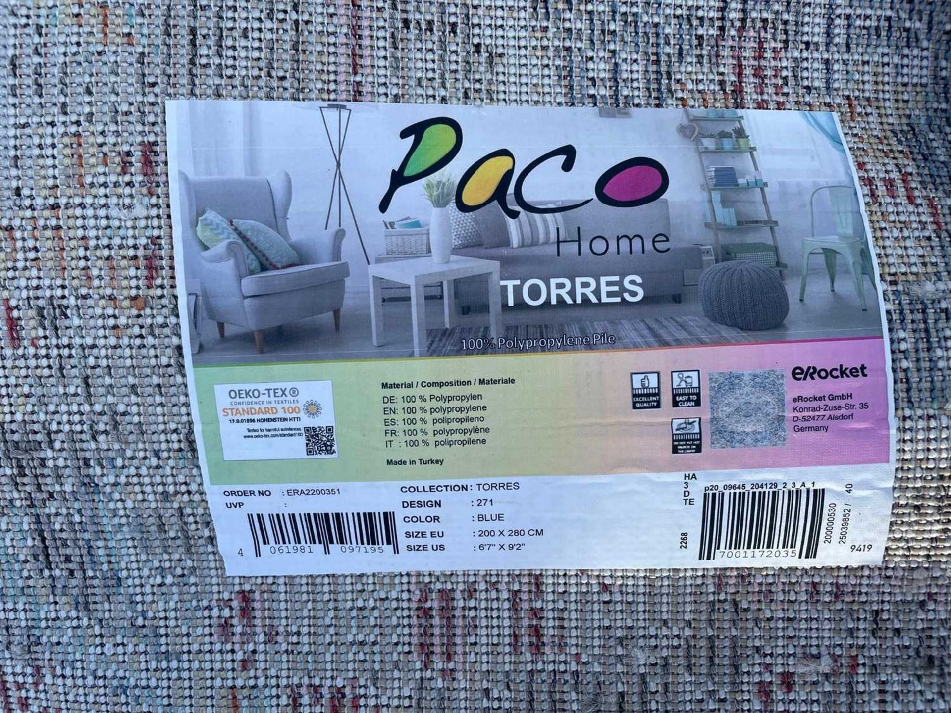 2 x multi coloured Paco Home Torres Blue carpets, approx. 200 x 280 cm and 120 x 170 cm (2) - Image 2 of 3