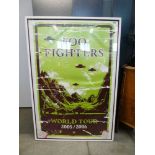 Foo Fighters World Tour poster with attendance tickets