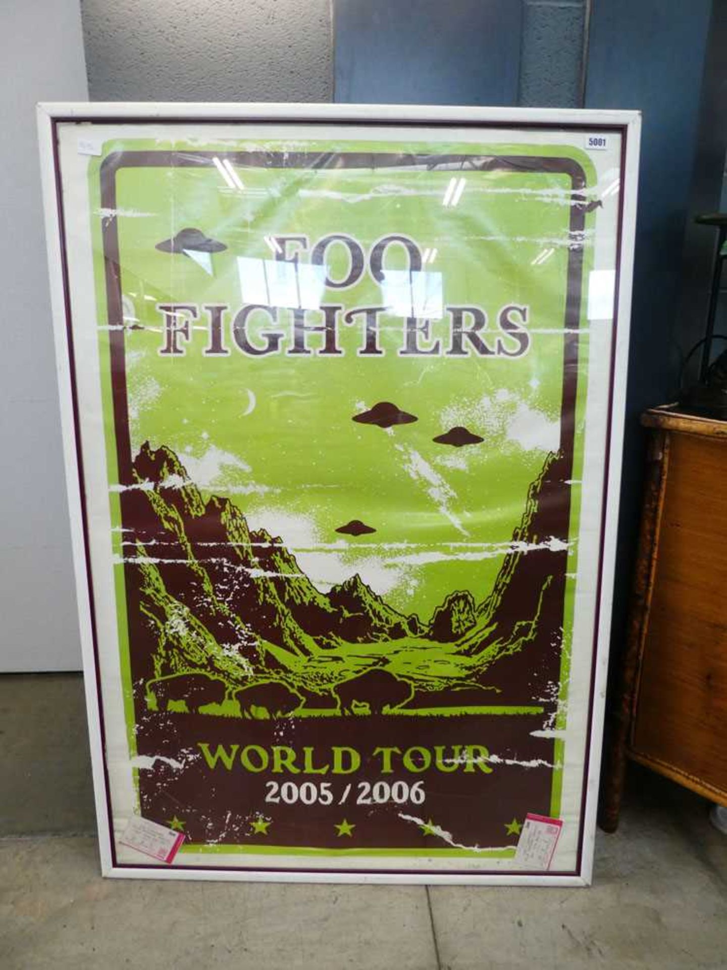 Foo Fighters World Tour poster with attendance tickets