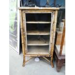 Glazed bamboo single door cupboard