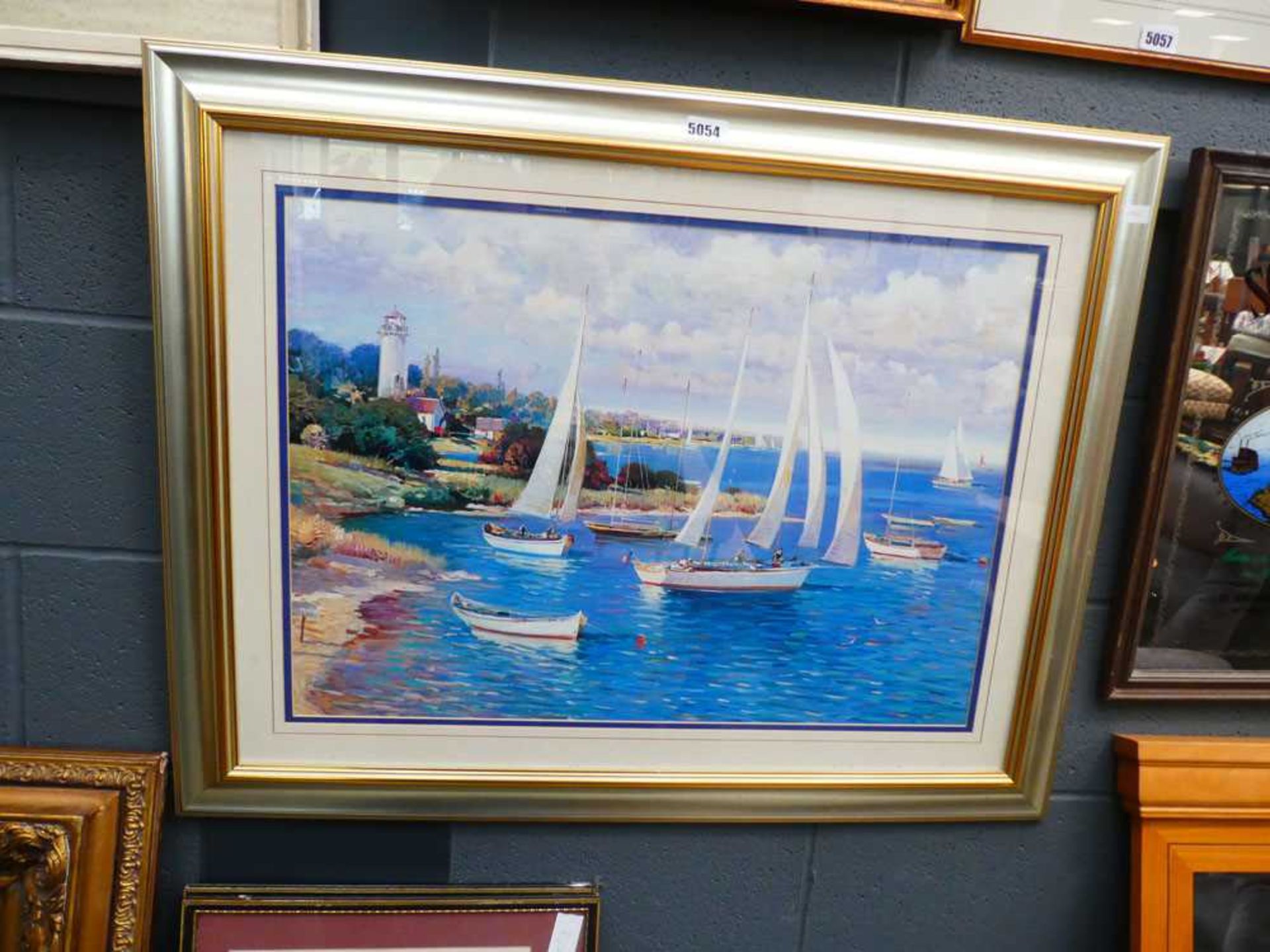 Print - Yachts in harbour