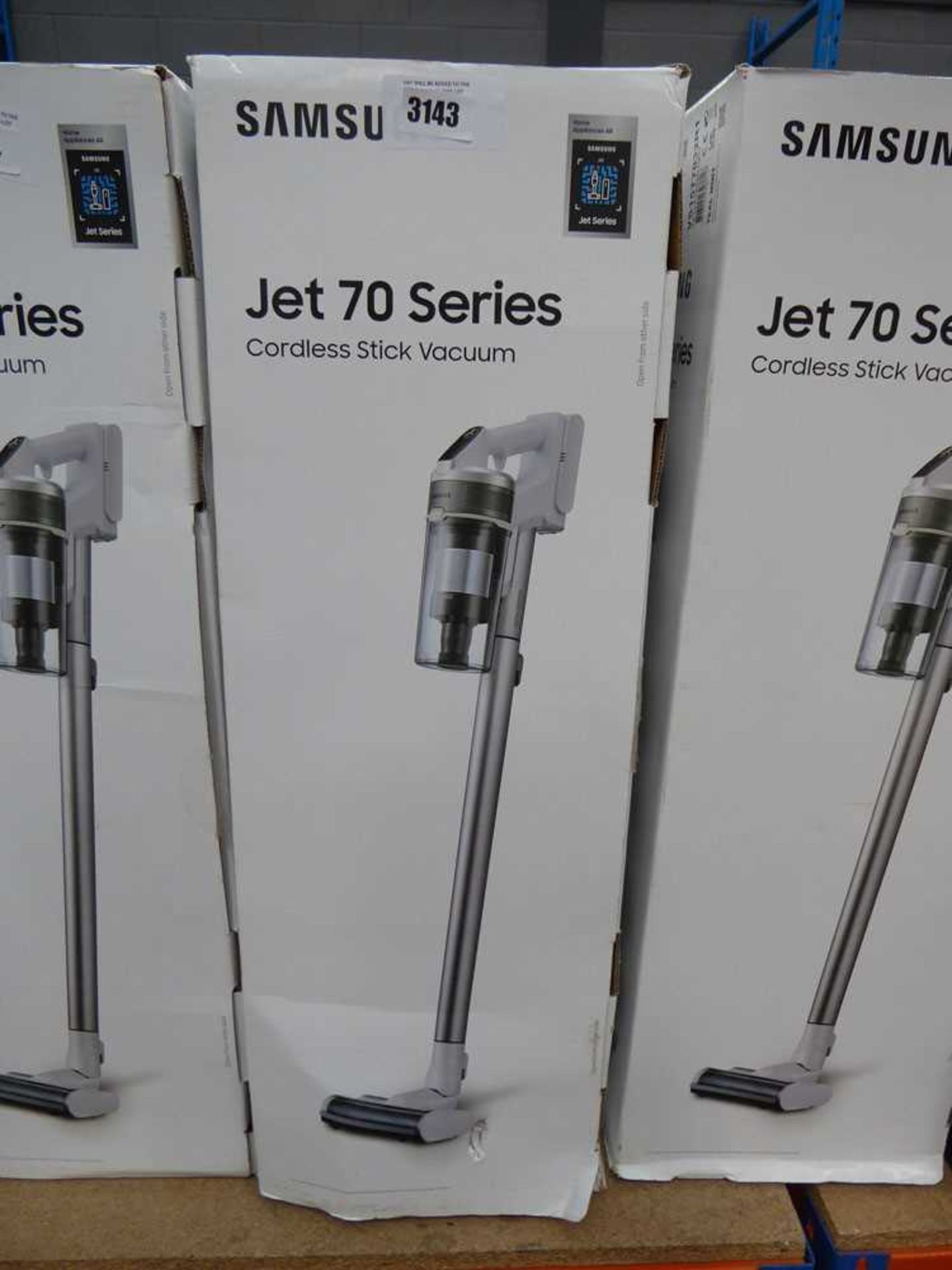 +VAT Samsung Jet 70 series cordless stick vacuum with pole, head, two attachments and charger