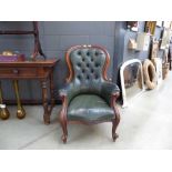 Button back Victorian library chair
