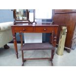 Two drawer Victorian writing table