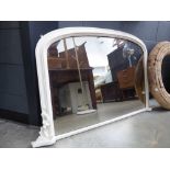 Overmantle in cream painted frame