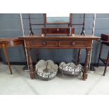 Mahogany two drawer desk