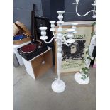 Large painted 5 arm candle stick
