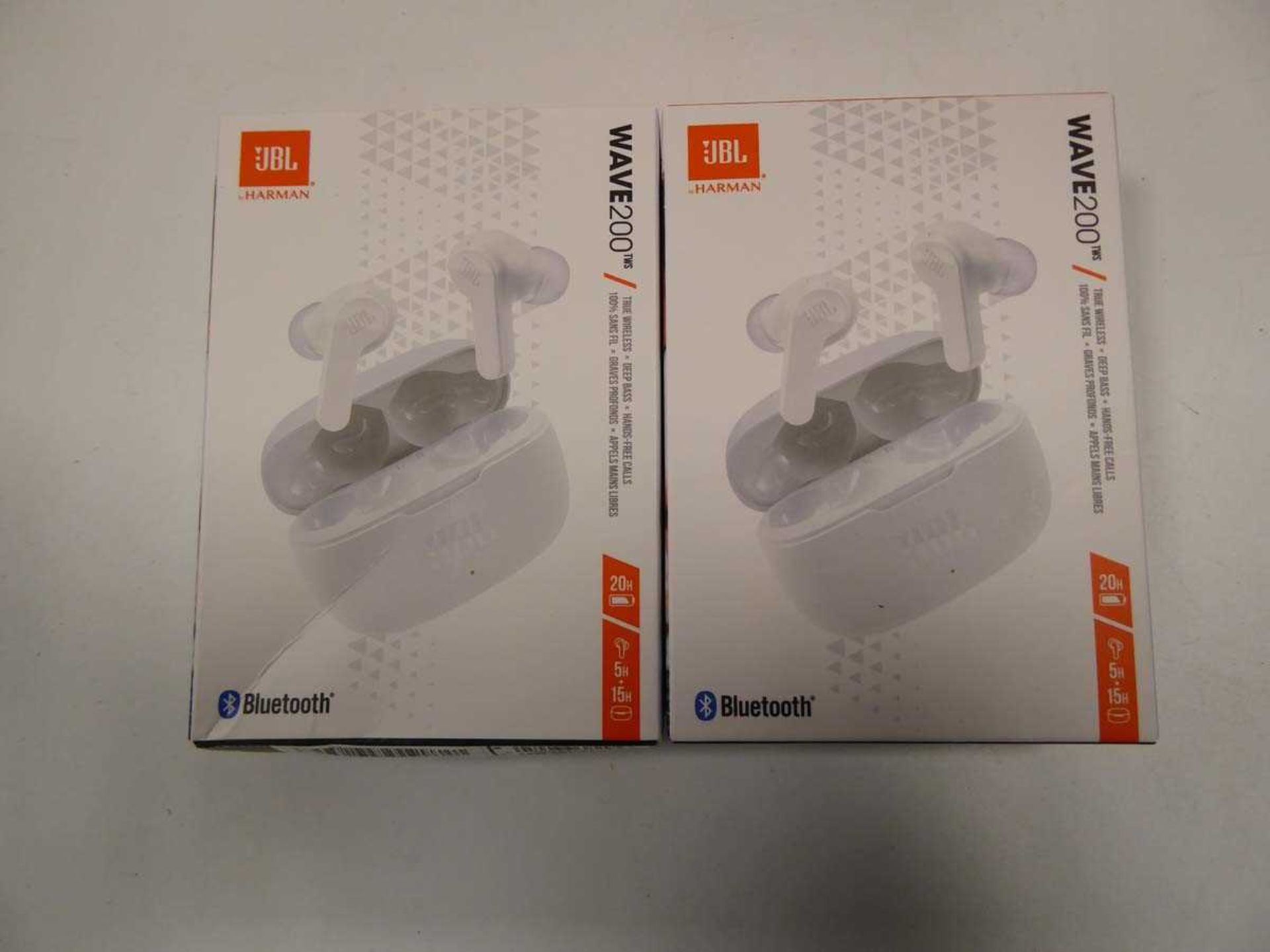 +VAT 2x JBL wave 200 bluetooth earbuds, boxed and sealed