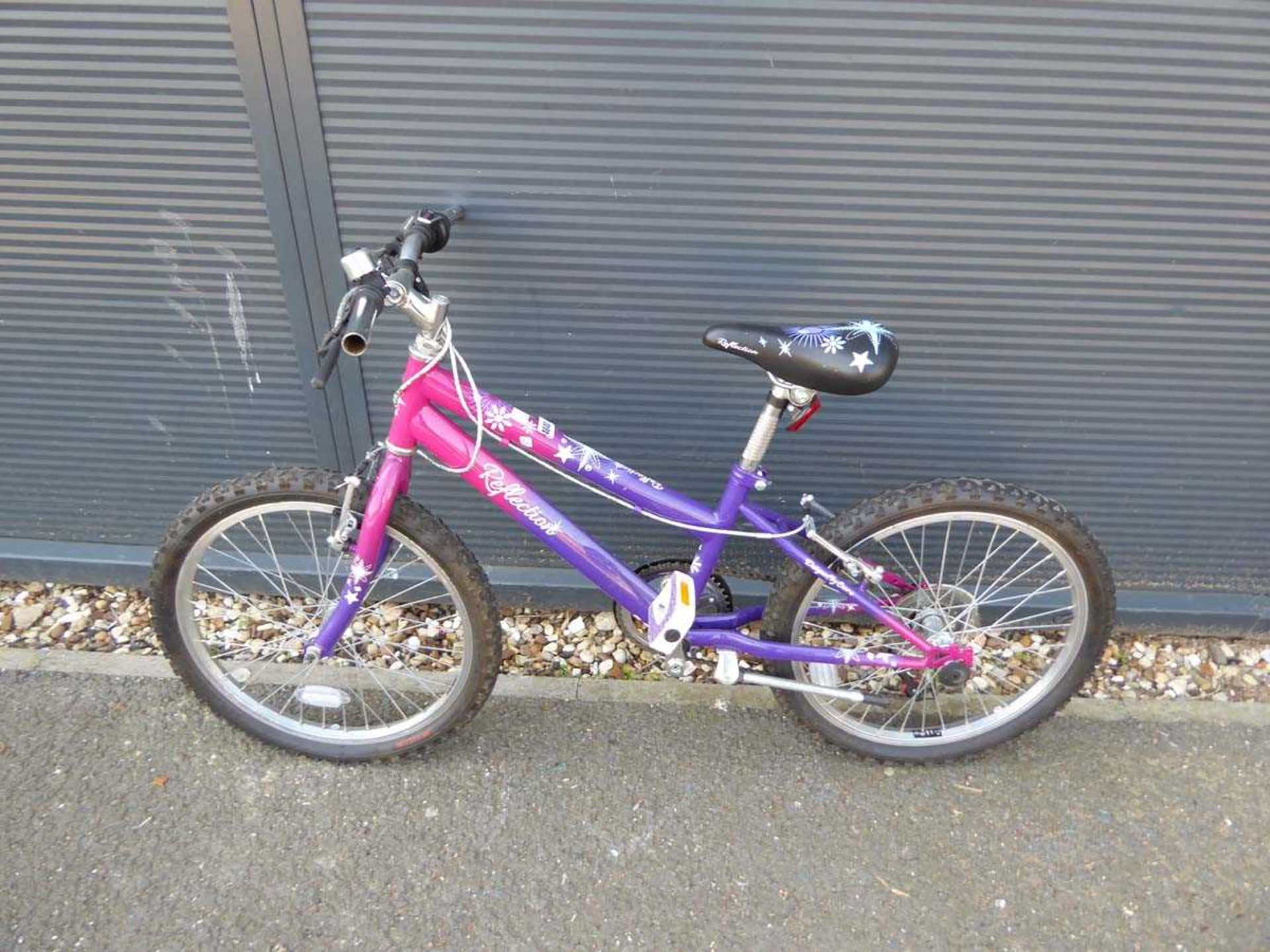 Purple and pink childs bike