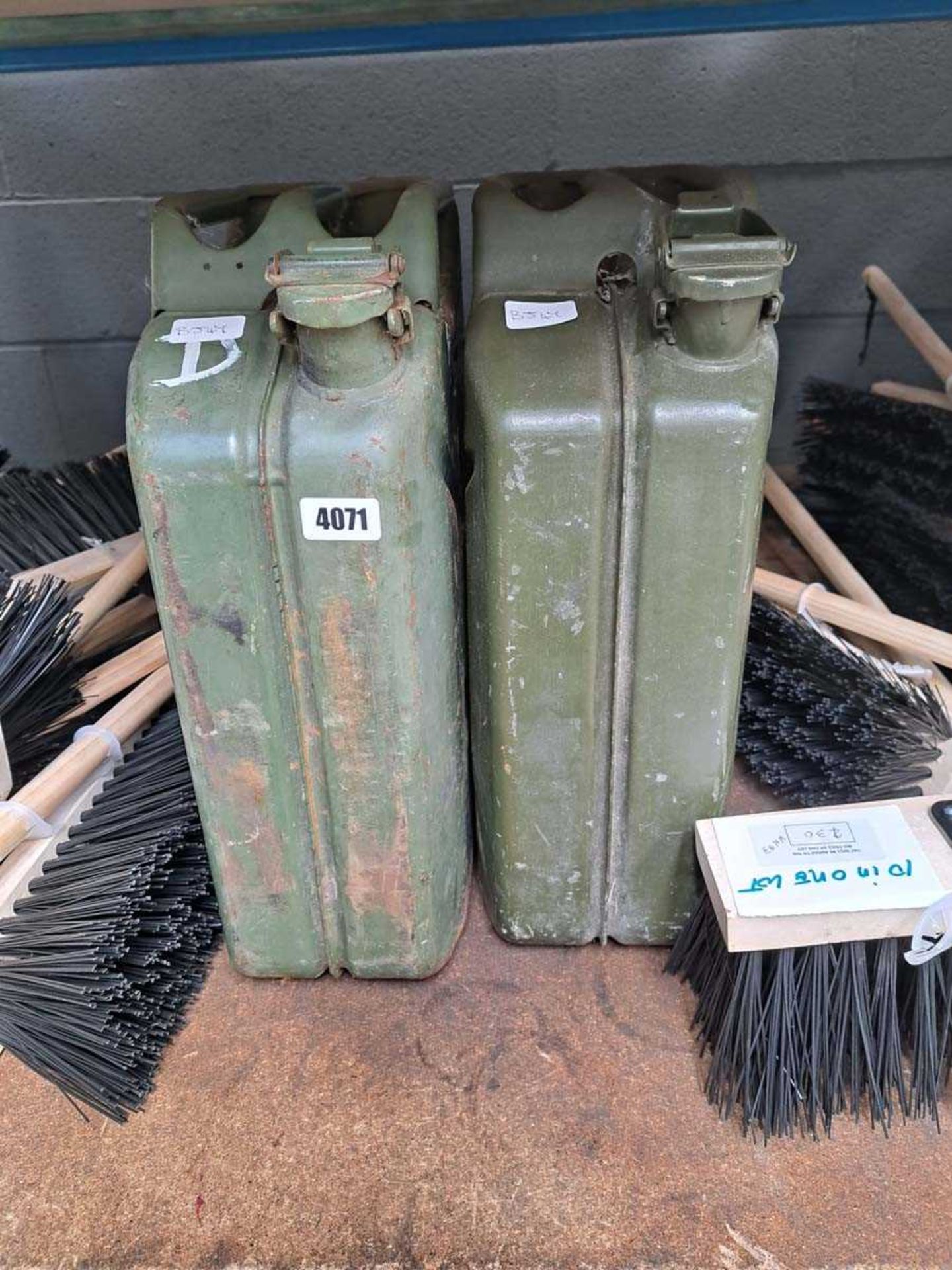 2 metal jerry cans