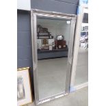 +VAT Rectangular bevelled mirror in silver frame