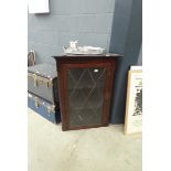 Georgian glazed single door corner cupboard