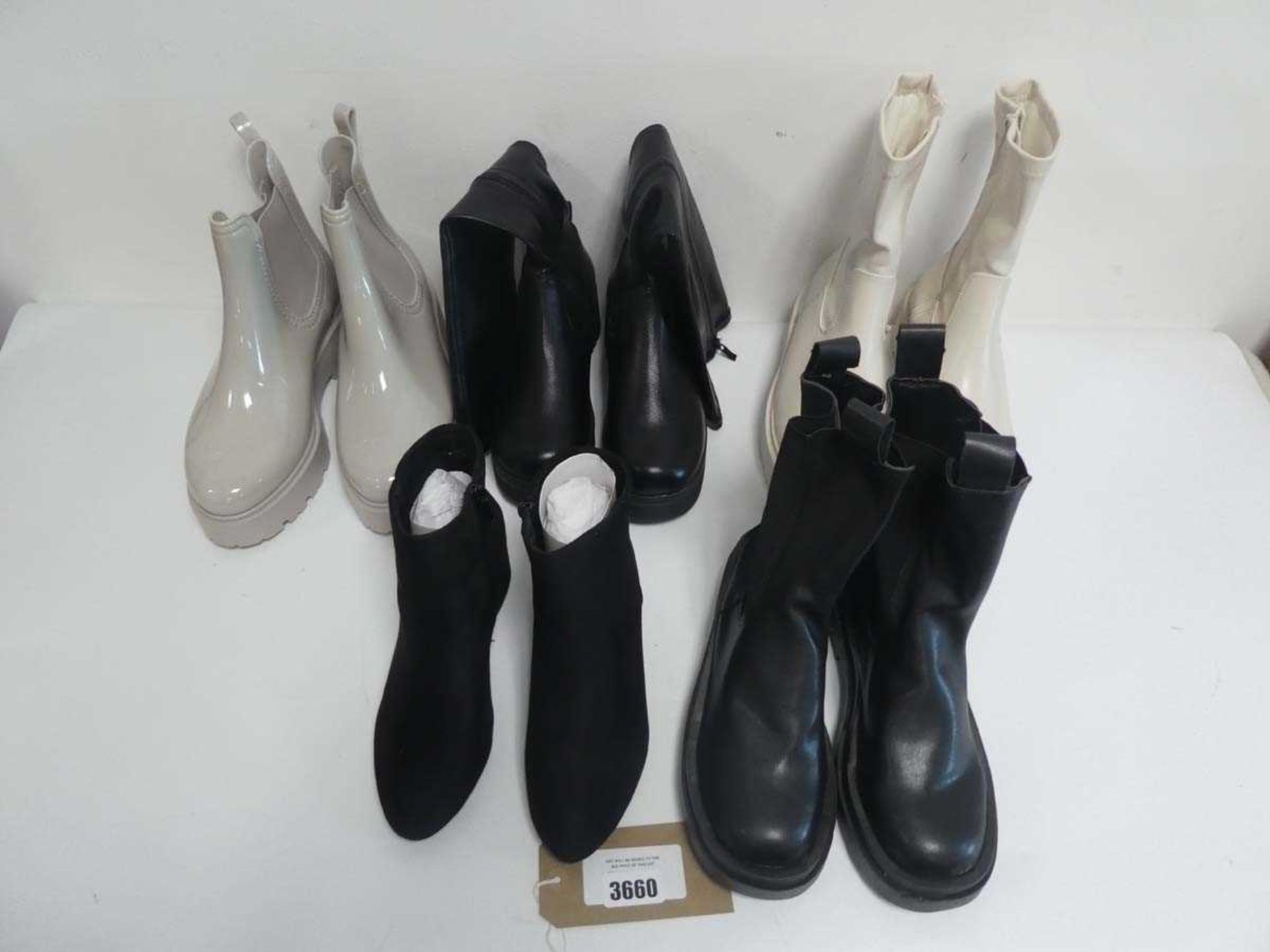 +VAT 5 pairs of boots in various styles and sizes to include ASOS etc