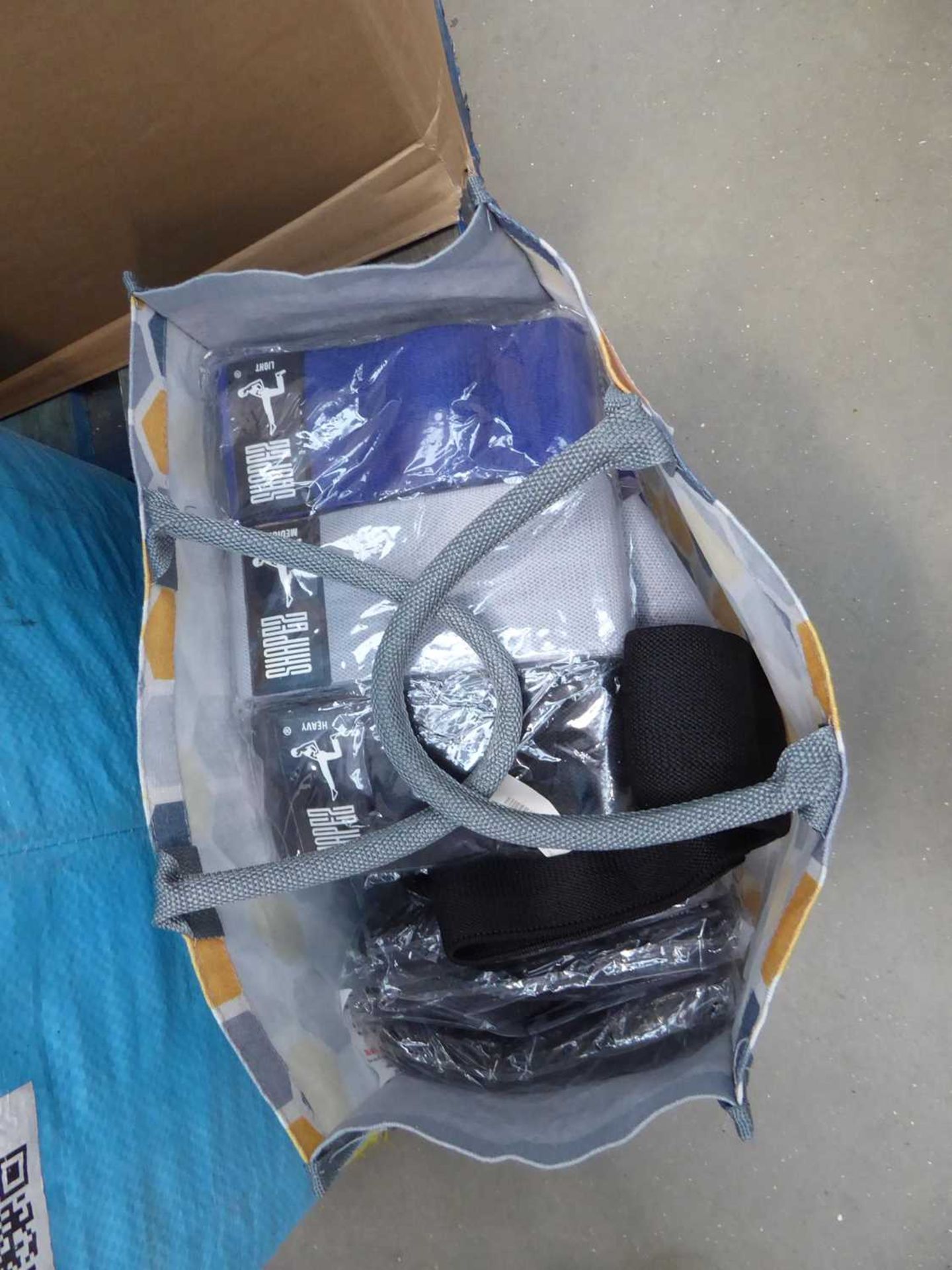 Large box of mixed shoes and bag of resistance bands - Image 3 of 3