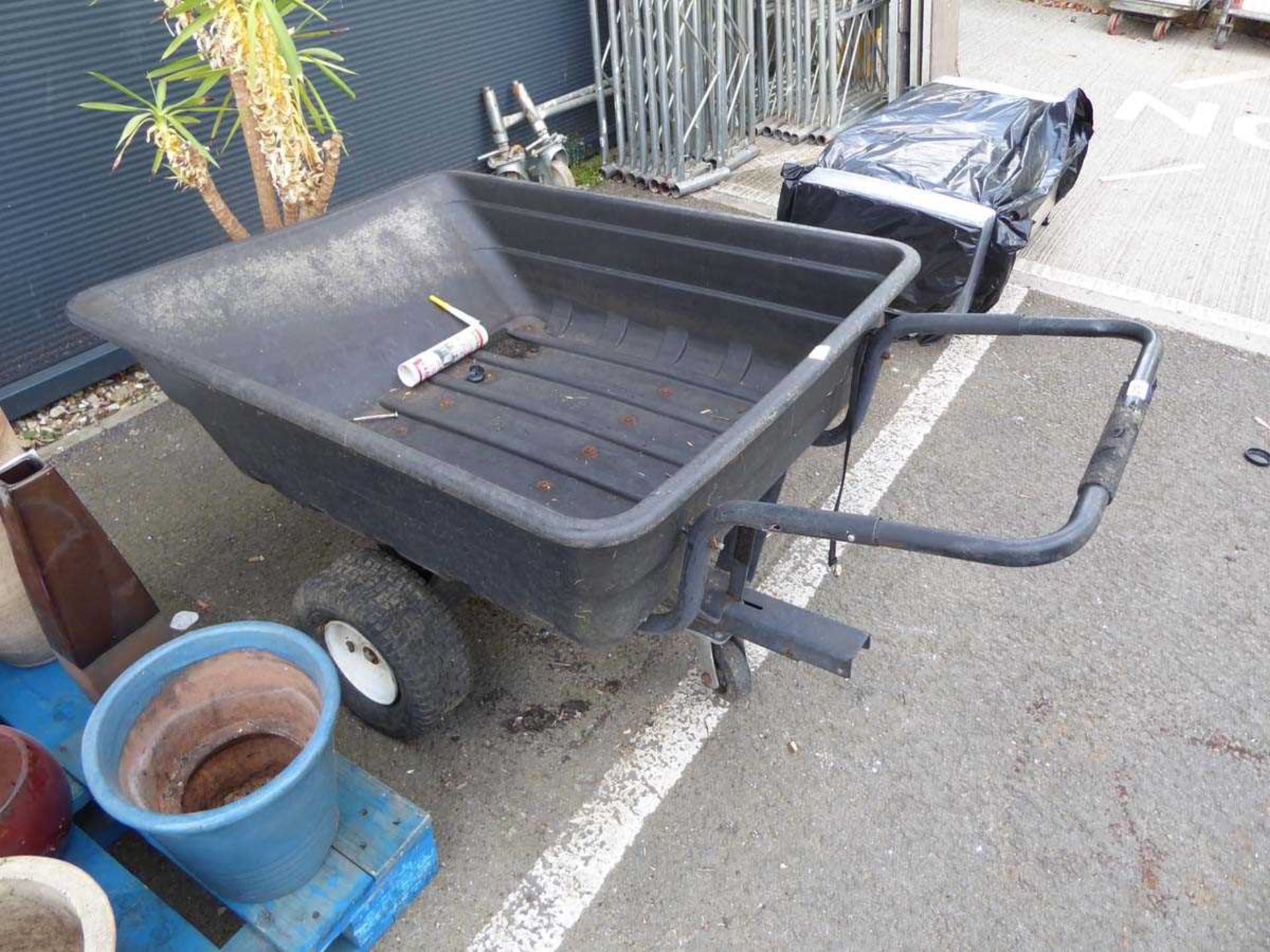 Plastic single axle garden trailer