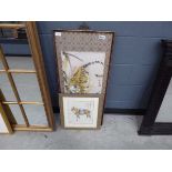 2 x framed and glazed Chinese prints - horse and tiger