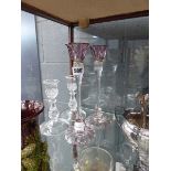 2 x pairs of glass candlesticks