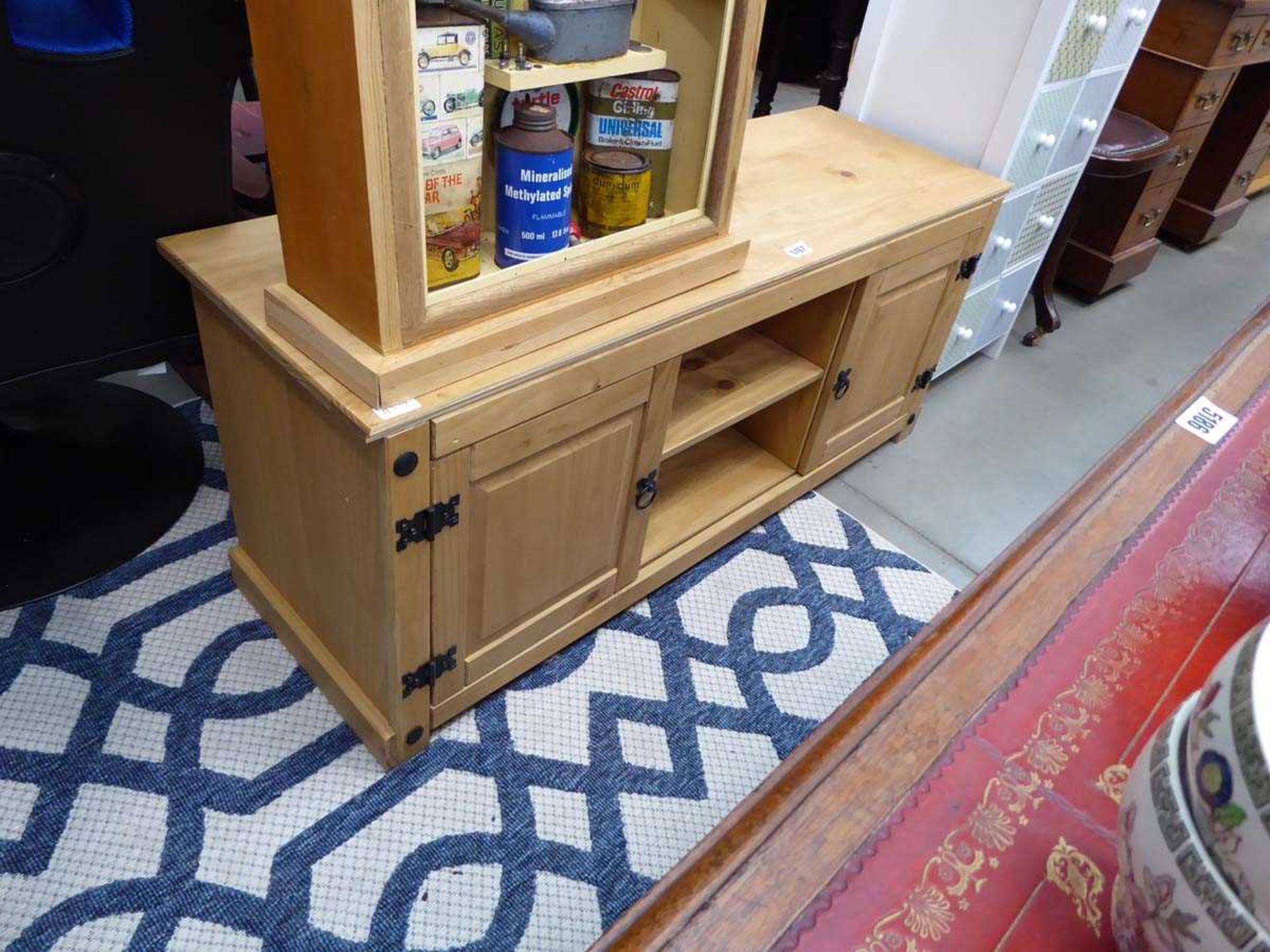 Rustic pine entertainment unit