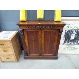 Victorian walnut double door cupboard