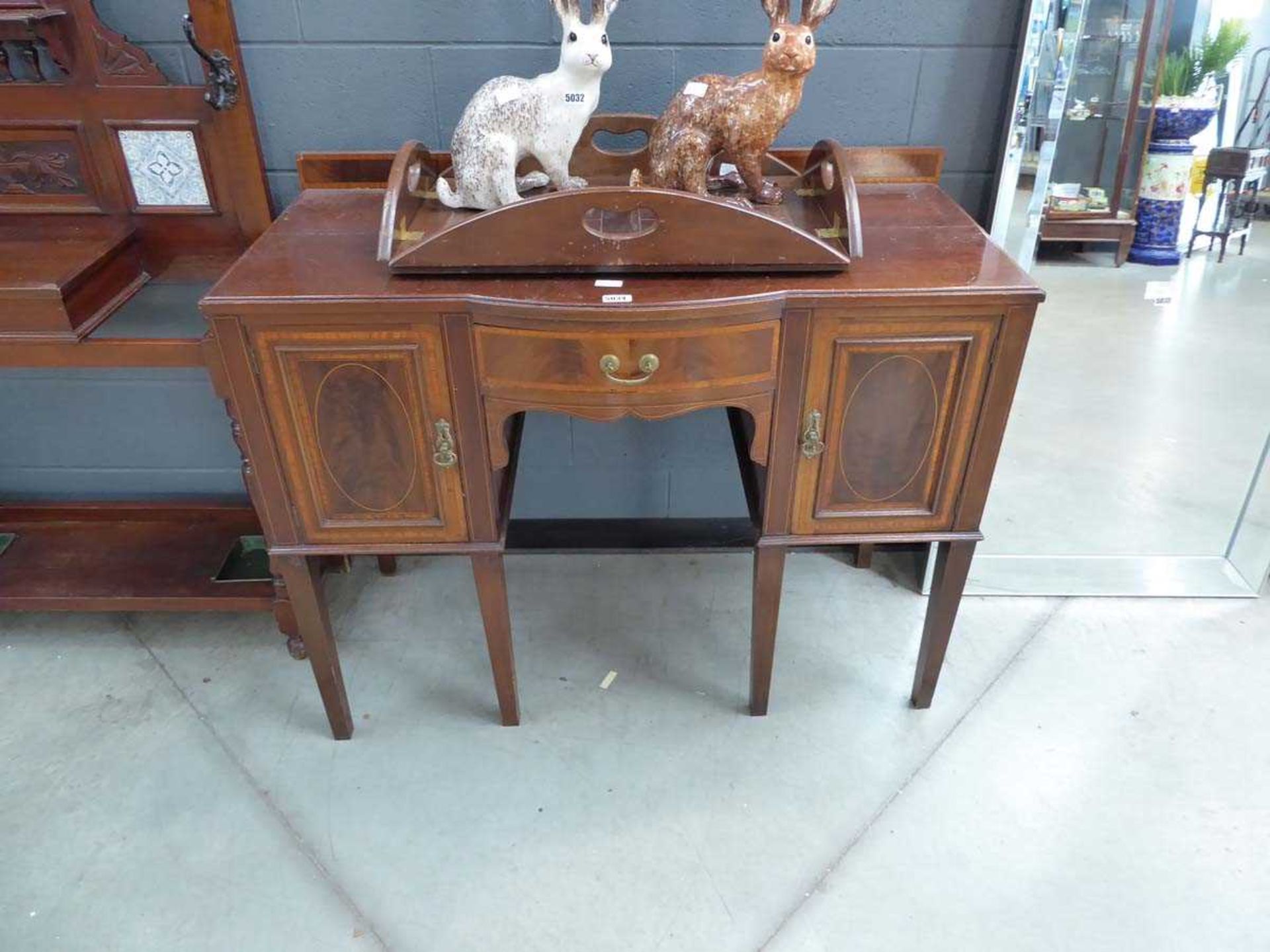 Edwardian sideboard with central drawer, cupboards to the side