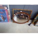 Oval Edwardian mirror plus church rubbing