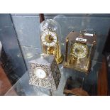 Brass and silver plated mantel clocks