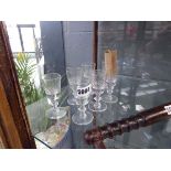 7 x Victorian wine glasses