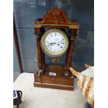 Mantel clock with inlaid case