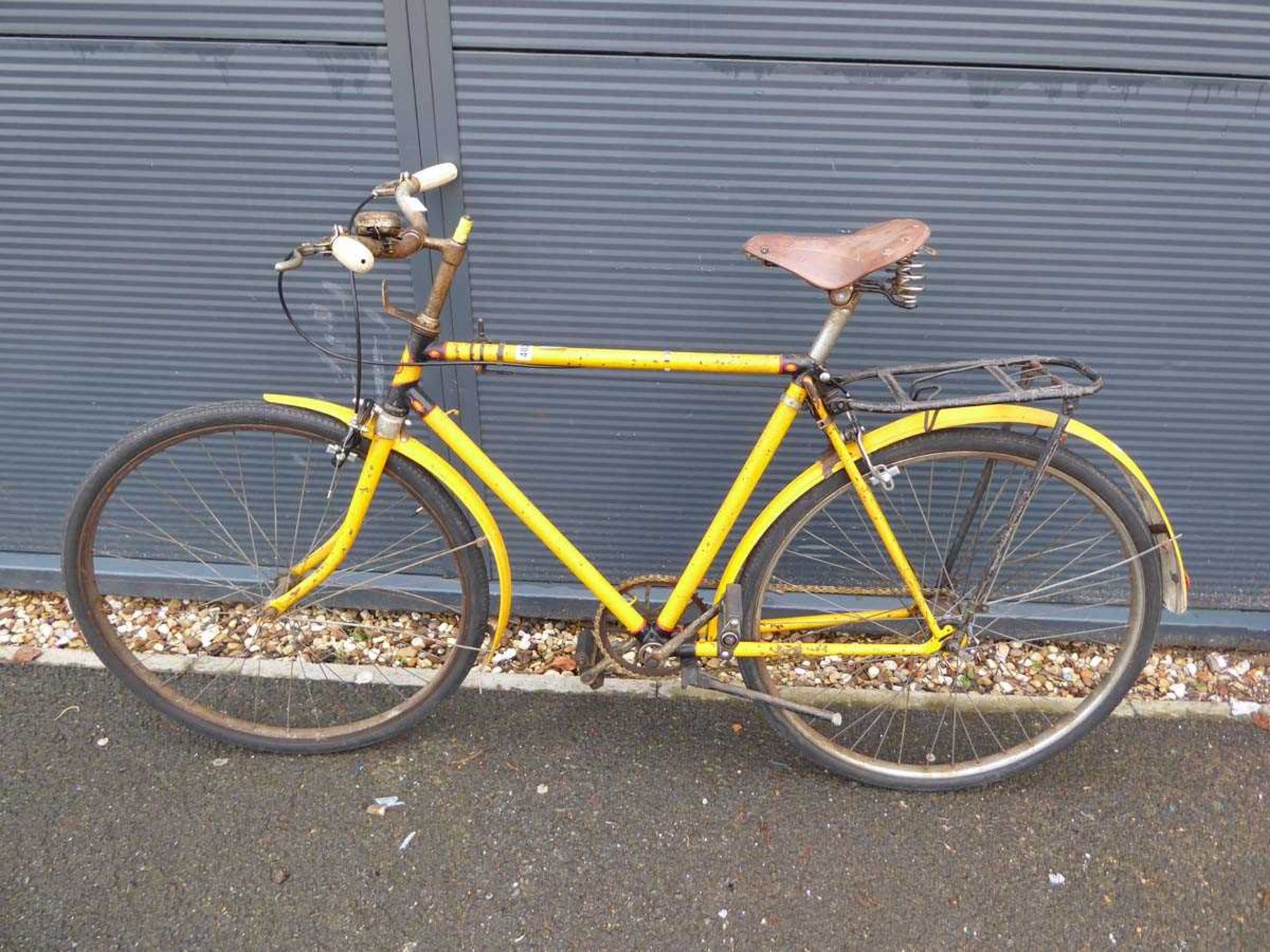 Yellow vintage bike with Brooke saddle