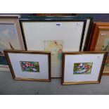 Quantity of prints to include koi carp, dragons, study of ladies, cockerel and still life with