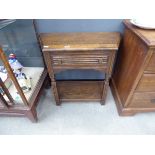 Oak hall table with drawer and shelf under