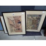 2 etchings Hatfield House interiors