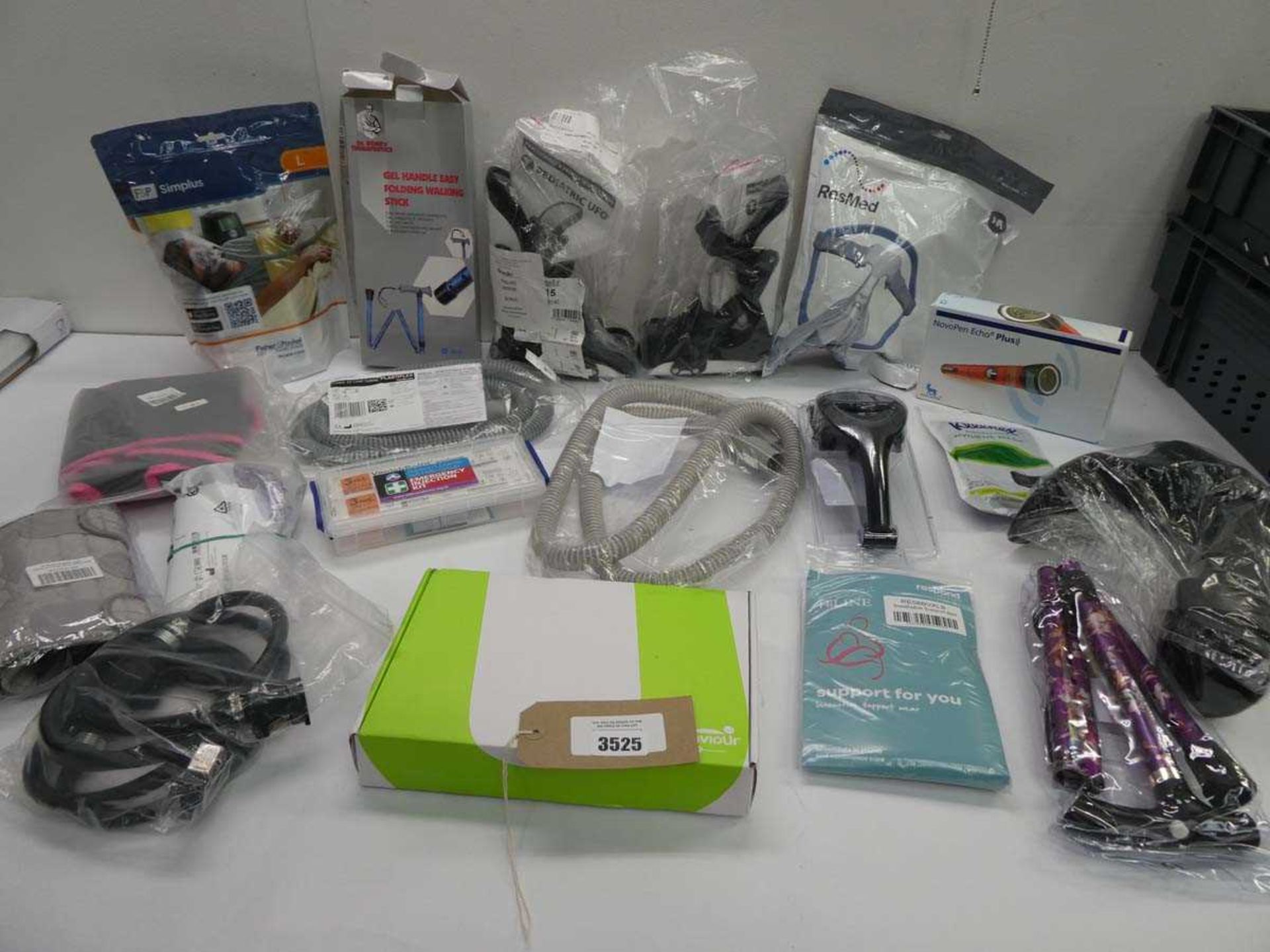 +VAT ResMed & F&P nasal masks, CPAP tubing, injury supports, Neck Saviour, collapsible walking