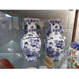 Pair of blue and white Japanese vases