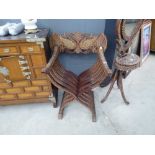Bone inlaid folding Indian chair