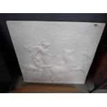 Plaster plaque with horse and chariot