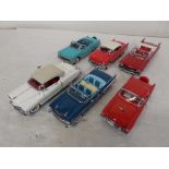 6x American classic cars by The Franklin Mint and The Warbury Mint inc; 1959 Cadilac Series 62, 1957