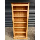 Modern pine open fronted bookcase