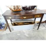 Mahogany serpentine fronted 3 drawer writing desk