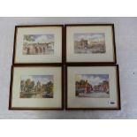 Set of four framed and glazed limited edition prints by Martin Goode; Buckden High Street 27/850,