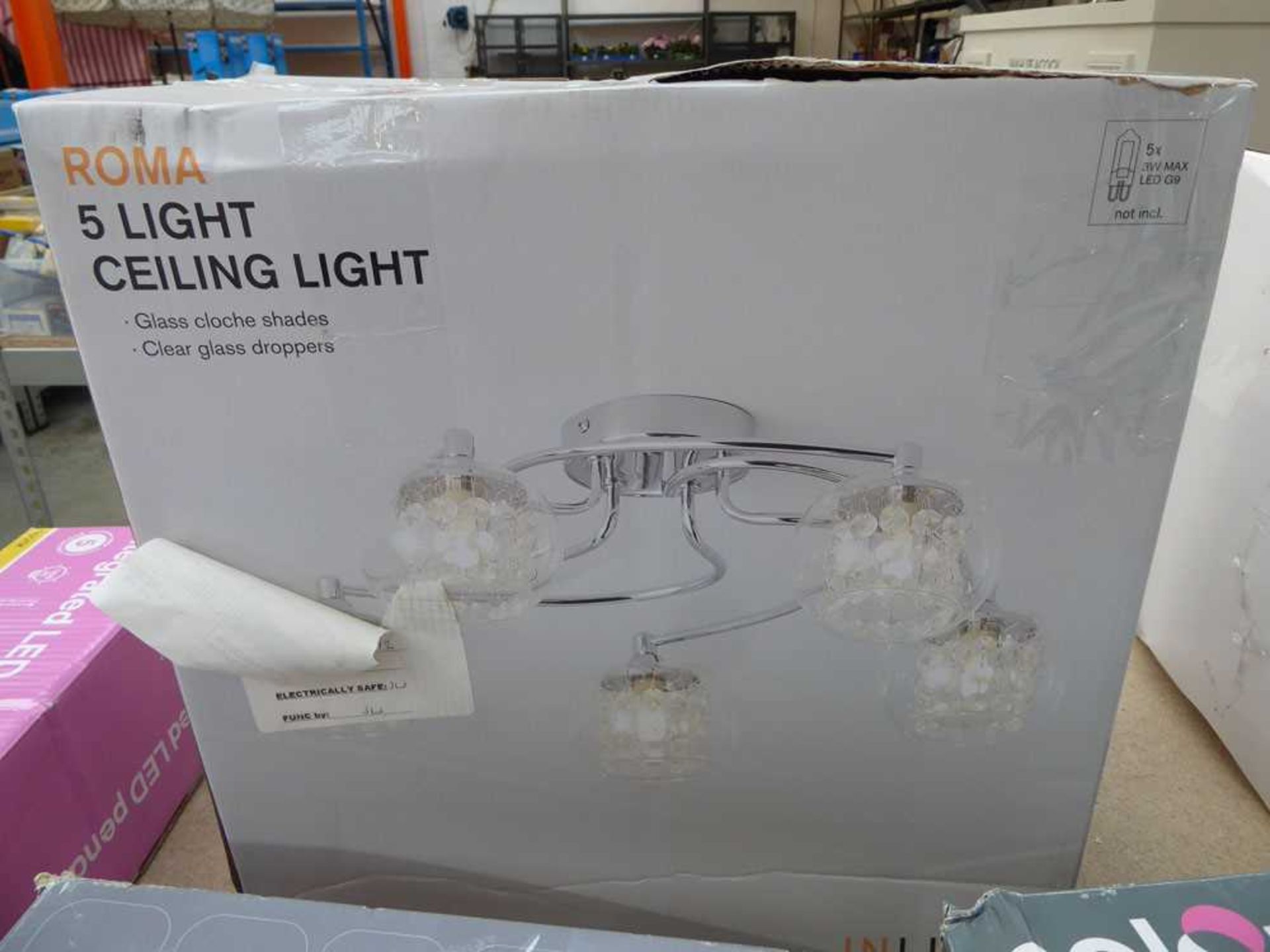 +VAT Boxed Roma 5-light ceiling light, together 2 boxed 4 -light ceiling lights - Image 4 of 4